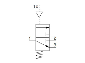 Air-operated type / 3 port JIS symbol