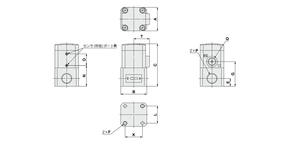 LVA20 dimensional drawing