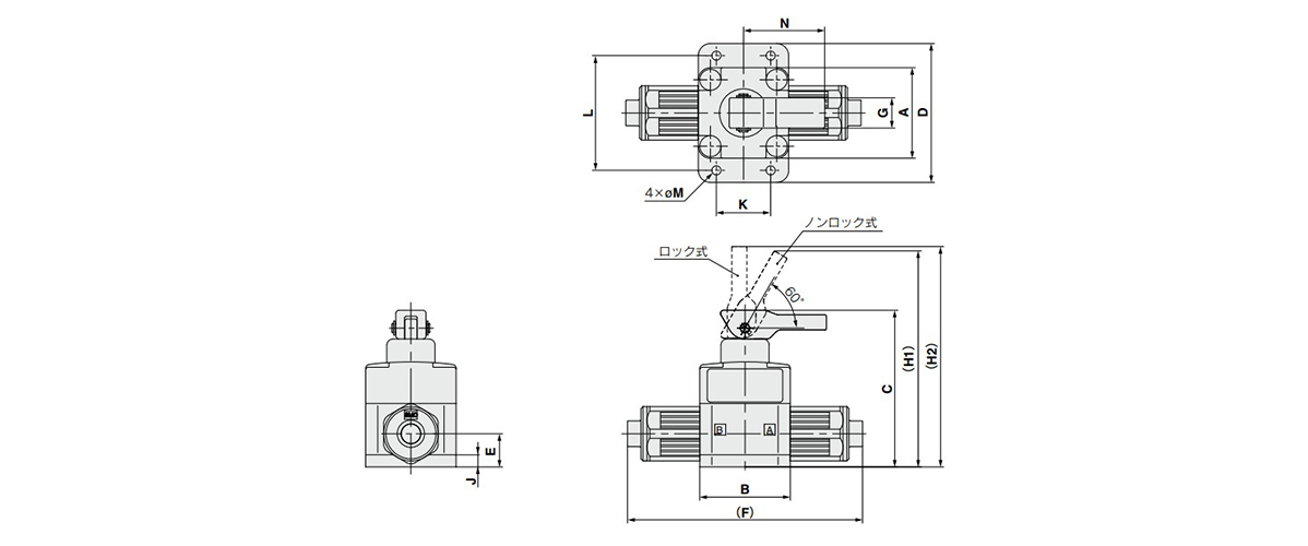 Integrated fitting type dimensional drawing