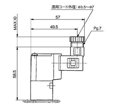 DIN terminal (D) VZ1□0-□D□-M5 dimensional drawing