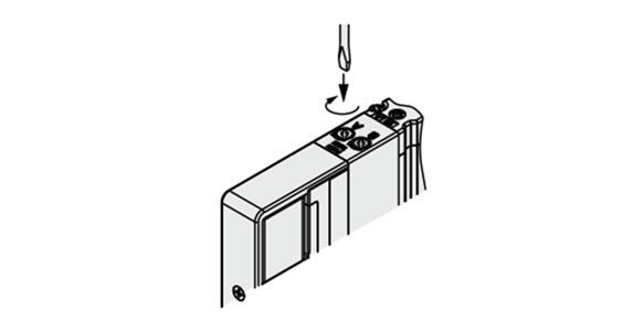 D: Push-turn locking slotted type external appearance