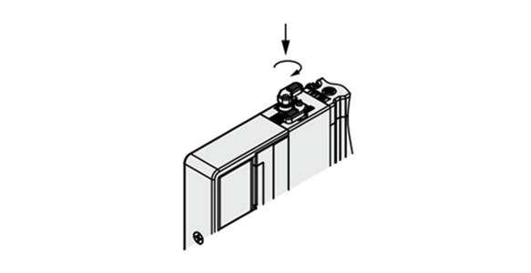 E: Push-turn locking lever type external appearance