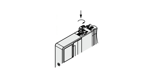 Push-turn locking lever type