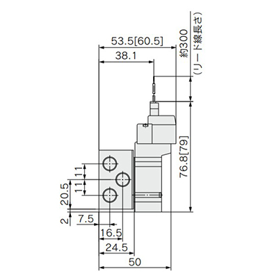 L plug connector (L): SY3140(R)-□L□□-01□ dimensional drawing