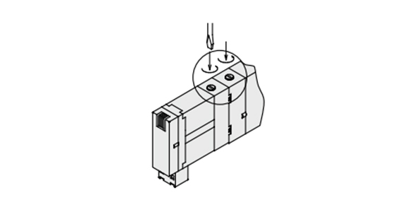 D: External appearance of push-turn locking screwdriver-operated type