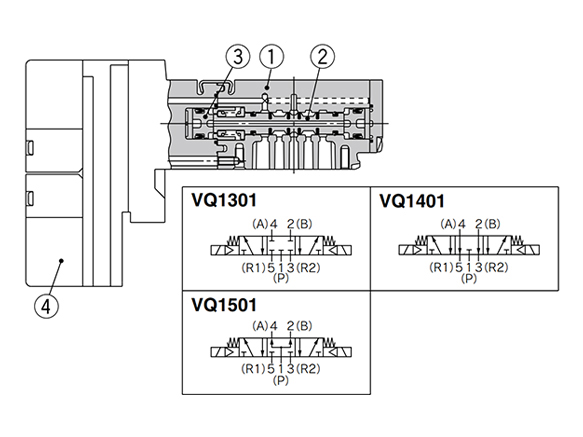 VQ1301/VQ1401/VQ1501 structure drawings / connection drawing