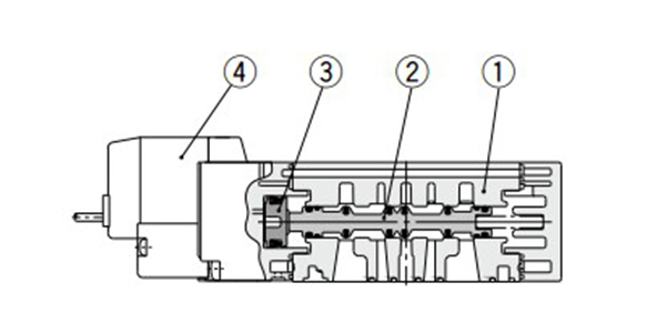 Rubber seal type (2-position single) structure drawing