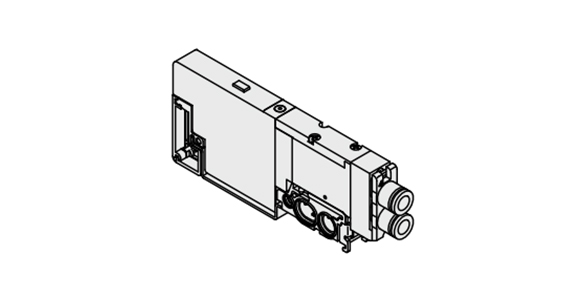 With manifold (built-in back pressure check valve) external appearance