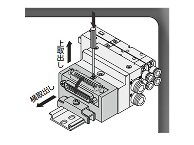 The connector entry direction can be changed with a single push