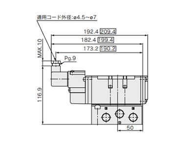 D, Y: DIN terminal dimensional drawing