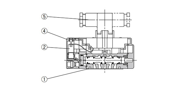 Rubber seal type / VQ7-6-FG-S-□R□ structure drawing