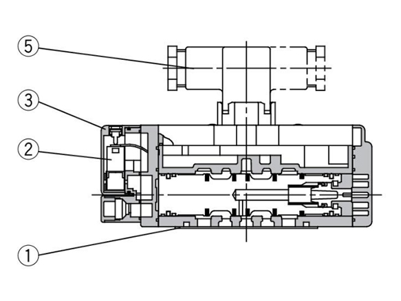 Rubber seal type / VQ7-8-FG-S-□R□ structure drawing