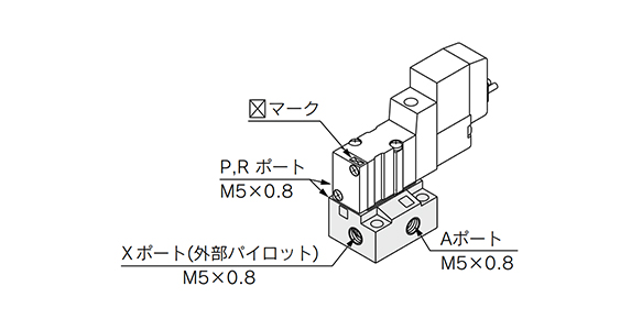 External pilot type (SYJ300R) structure drawing