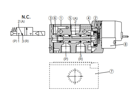 SYJ700 Series structure drawing 1