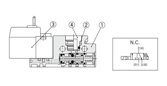 VQZ100 poppet type structure drawing