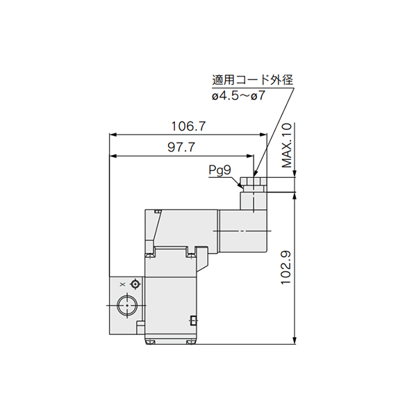 DIN terminal (D, Y) dimensional drawing