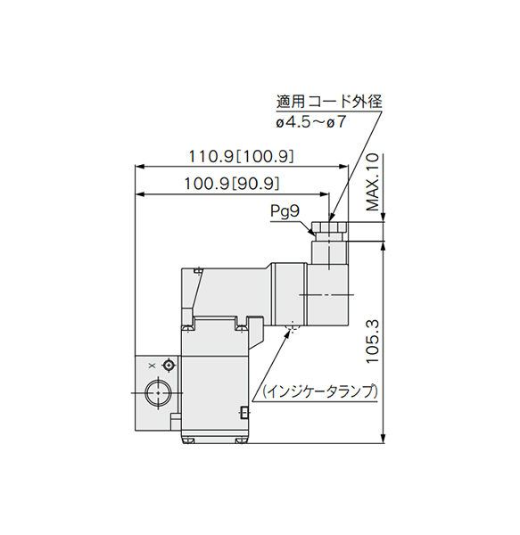 Conduit terminal (T) dimensional drawing