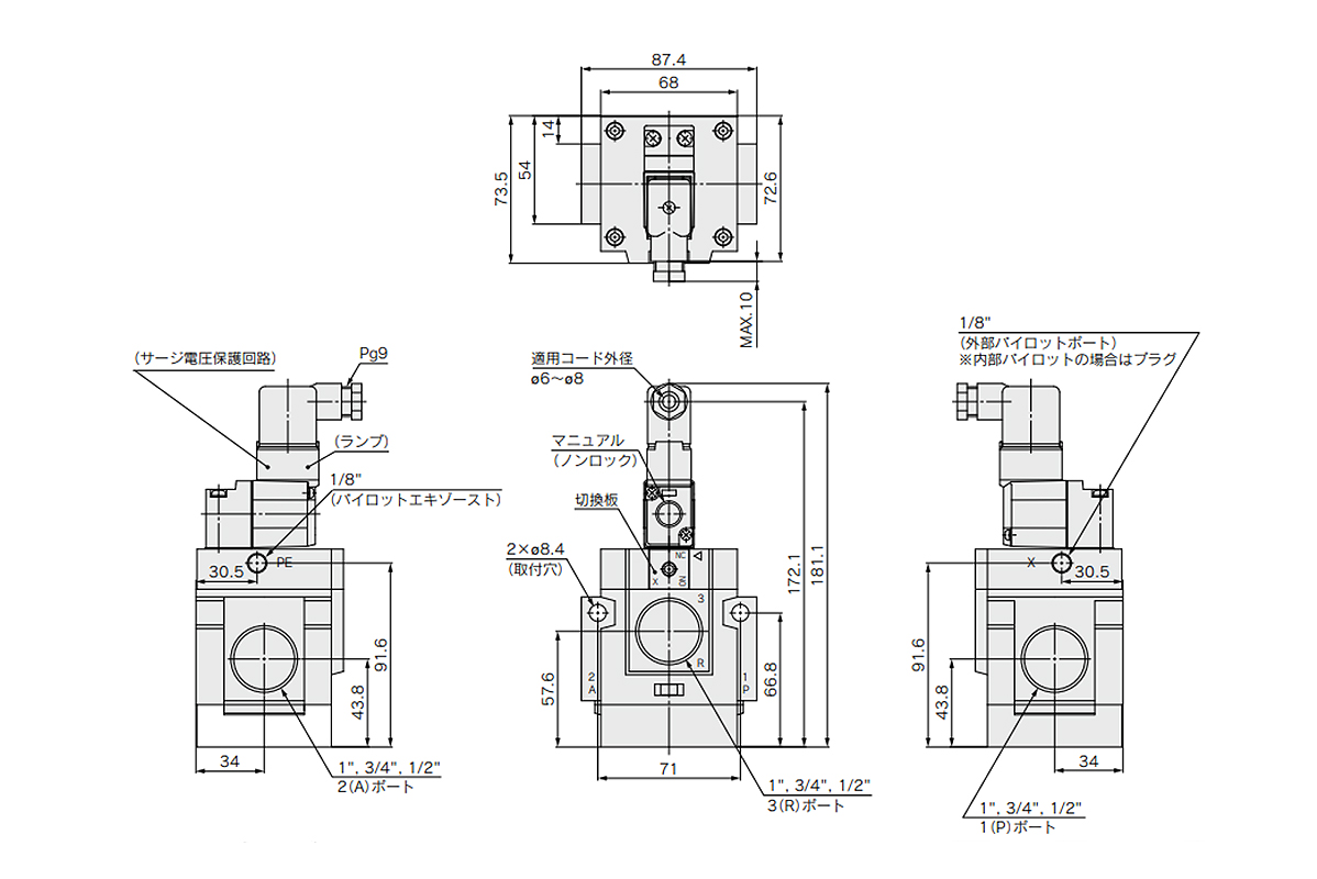 DIN terminal (D) outline drawing