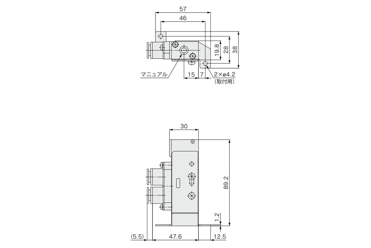 With foot bracket: SYA7120-C8/N9/C10/N11-F1 dimensional drawing