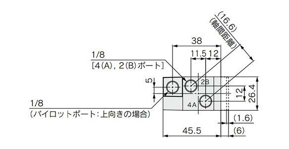 2 position single VFA1120-01□(-F)(-P) dimensional drawing