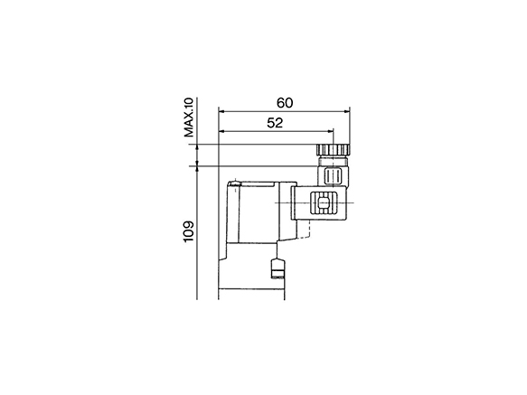 Internal pilot solenoid type: VEX3122 DIN terminal (D) dimensional drawing