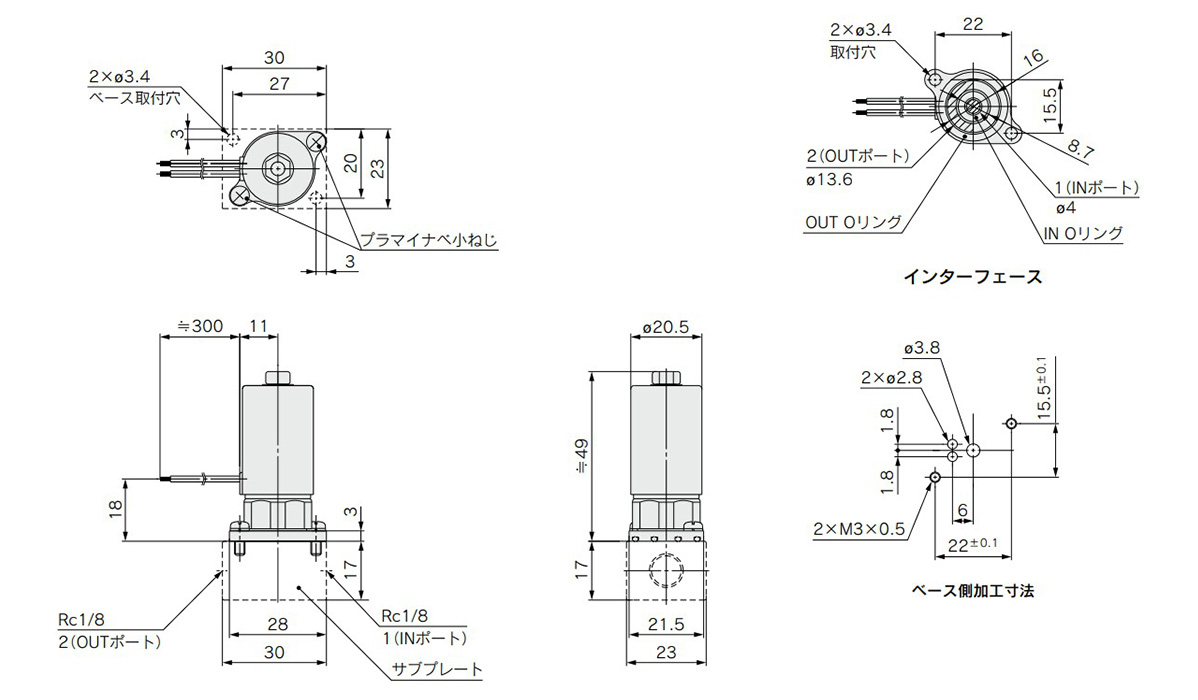 PVQ33 dimensional drawing