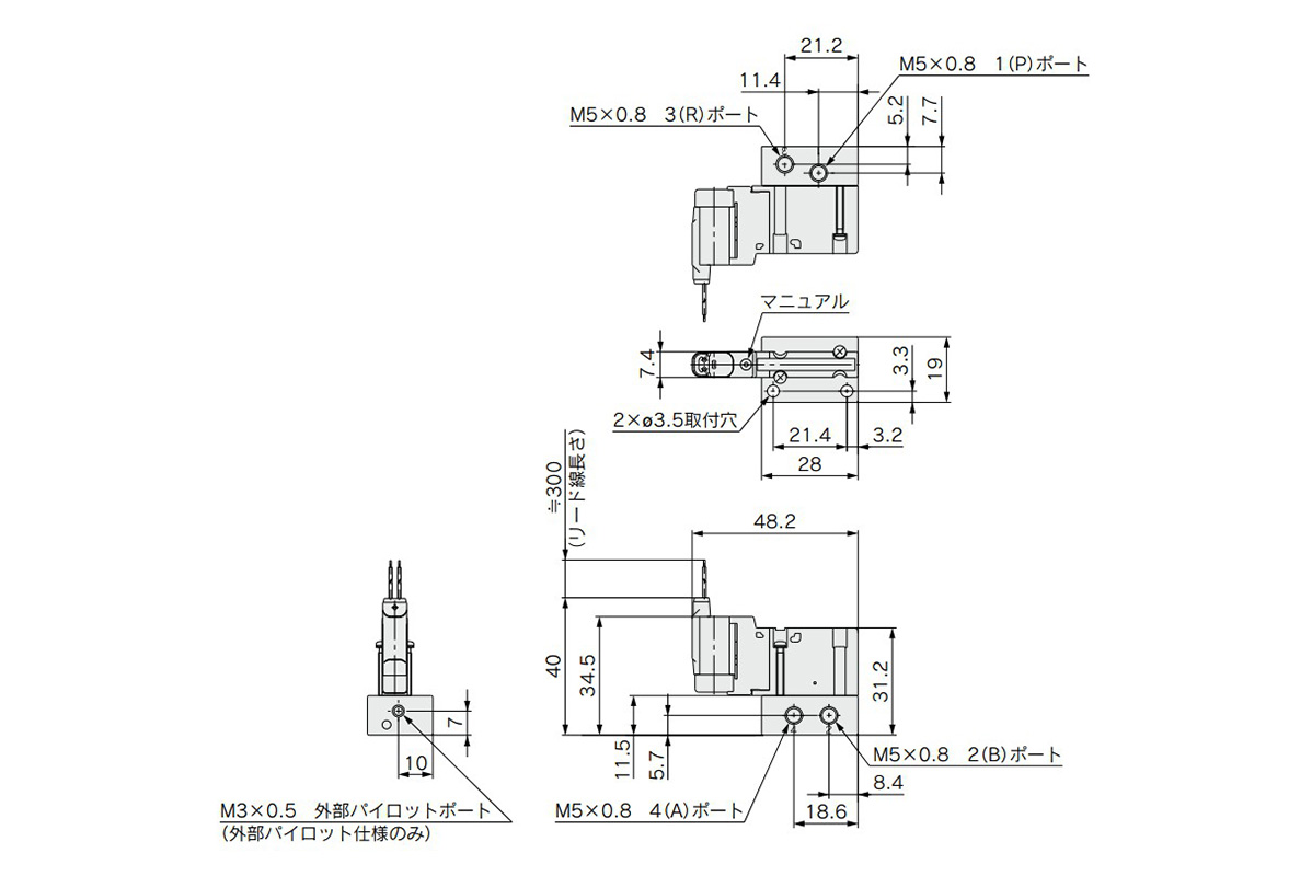 Grommet: S0715(R)-□G-M5 dimensional drawings