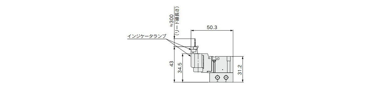 With plug connector / indicator light S0715(R)-□M(O)-M5 dimensional drawing