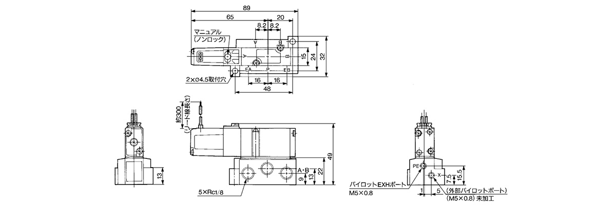 Grommet: VZS2150-□ (G, H)(S)-01 dimensional drawings