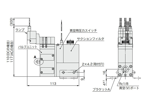 ZR100-K1□M□□-E□□-□ structure and drawing 3