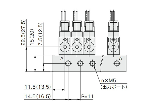 VQD1000-V Series dimensional drawing 3