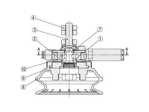 Vacuum Pad With Ejector structural drawing 2