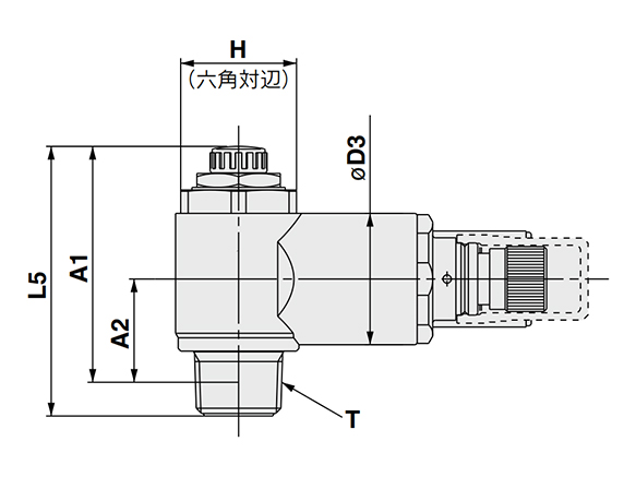 Variable set pressure type dimensional drawing 2