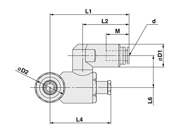 Fixed set pressure type (-F20) dimensional drawing 1