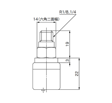 Dimensional drawing of R type