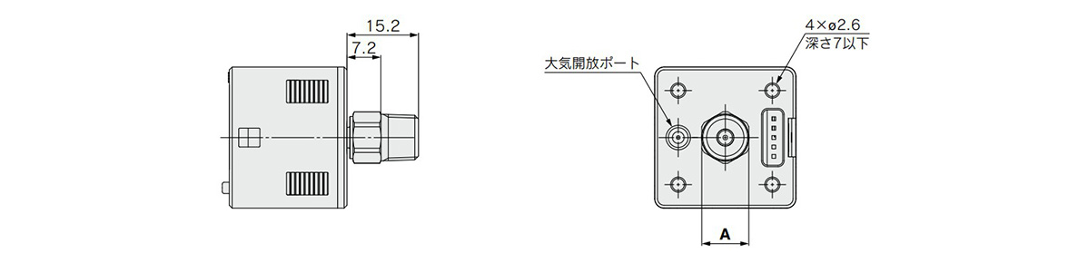 Dimensional drawing of 01 (R1/8) / N01 (NPT1/8)