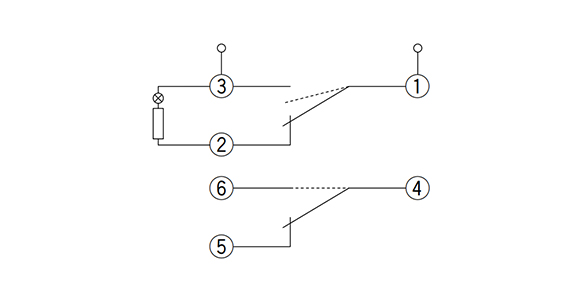 Contact configuration of pressure switch with indicator light