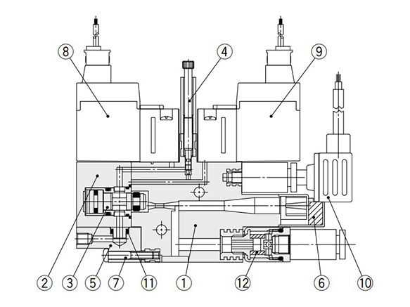 Compact Vacuum Ejector ZA Series structural drawing