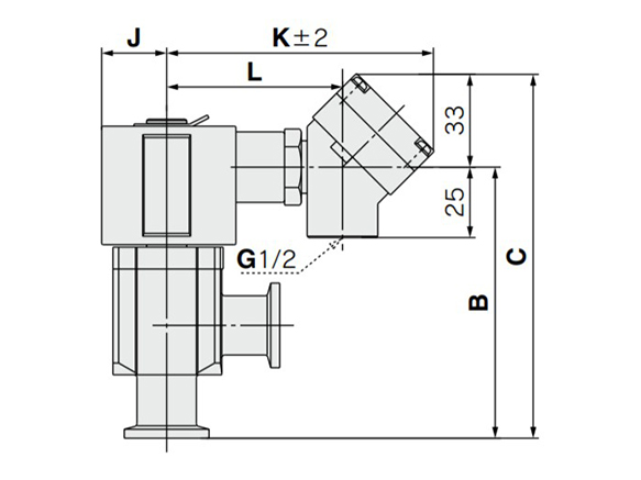 Terminal (T) dimensional drawing