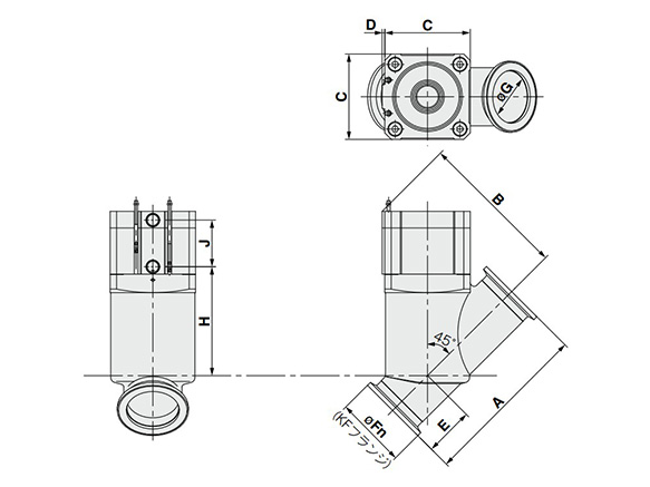 XYC-25, XYC-40 / in-line type dimensional drawing