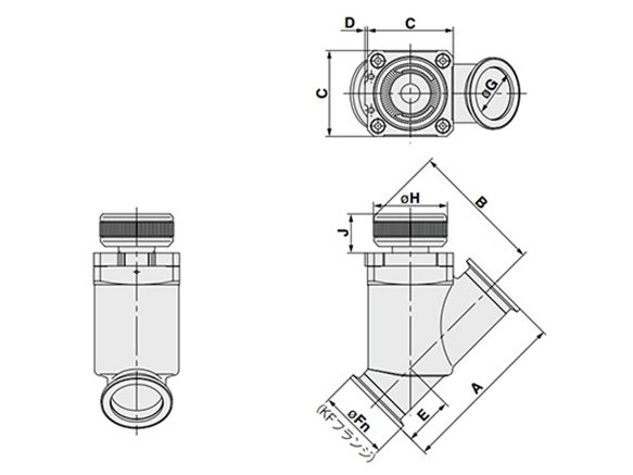 XYH in-line type dimensional drawing