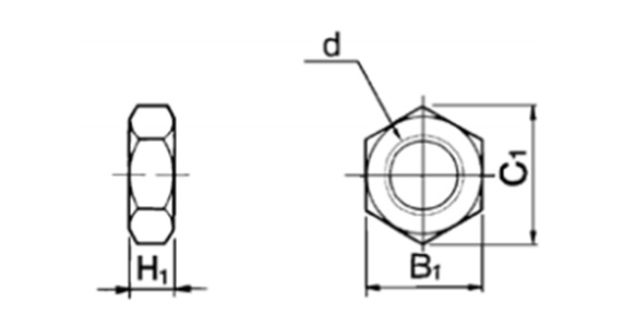 Dimensional drawings: rod-end nut / accessory