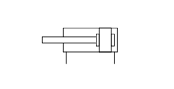 Double acting, single rod JIS symbol