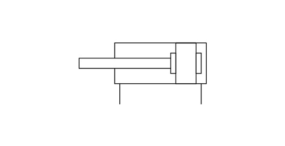 JIS symbol: double acting / single rod, rubber bumper