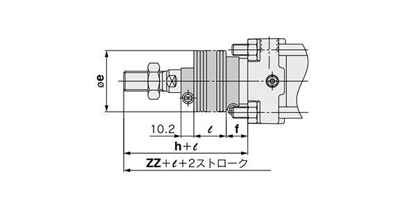 Dimensional drawings: CA2WBH with rod boot (one side)