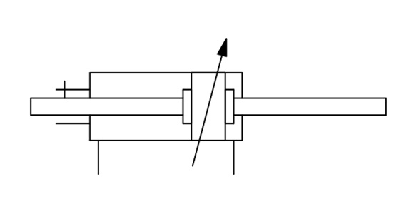 Symbol (double acting) for MBKW Series Air Cylinder, Non-Rotating Rod Type: Double Acting, Double Rod