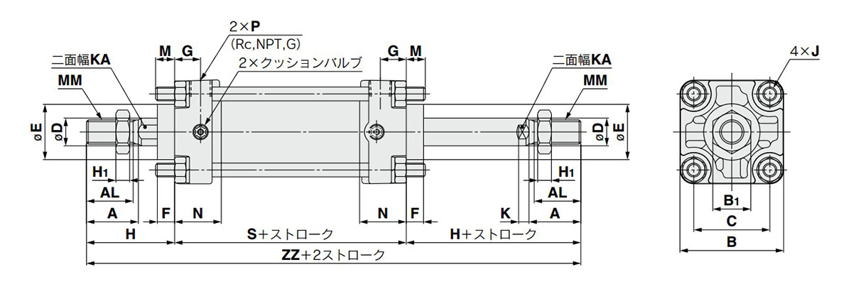 Dimensional drawings: CA2KW Series