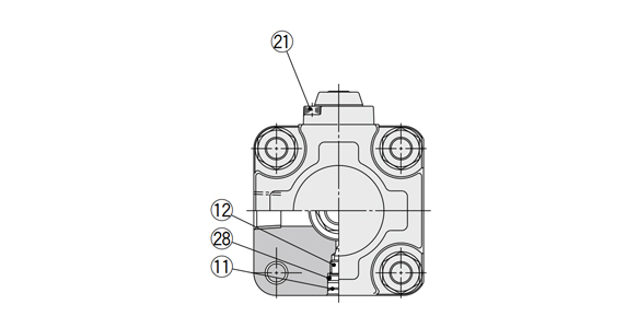 Diagram: non-locking type manual release (suffix N)