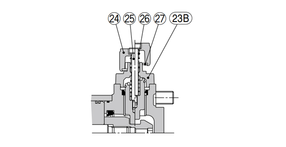 Diagram: locking type manual release (suffix L)