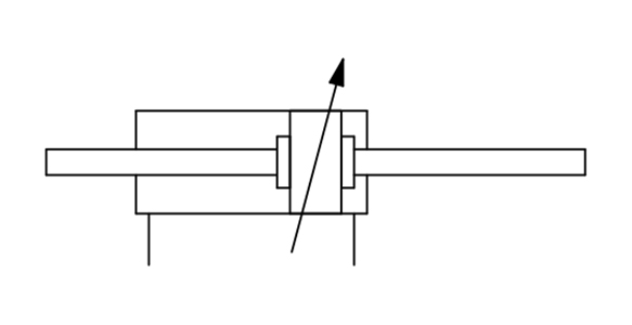 JIS symbol of CS2W Series Double Rod Type Air Cylinder: double acting, air cushion